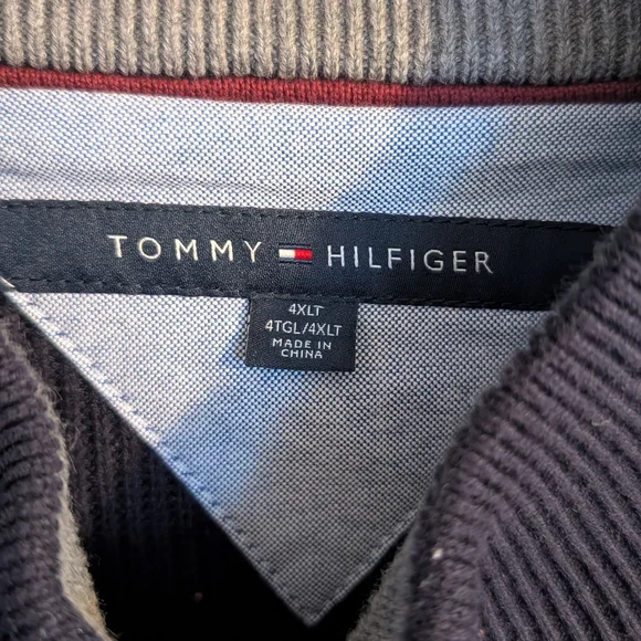 Tommy Hilfiger Men's Navy Zip-Up Sweater - Picture 3 of 4